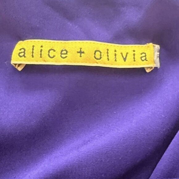 Alice + Olivia Silk Mini Dress Sz M colorful Rave Artsy Club wear Going Out - Picture 6 of 8